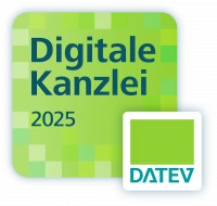 DATEV-Siegel „Digitale Kanzlei 2025“ in Grüntönen